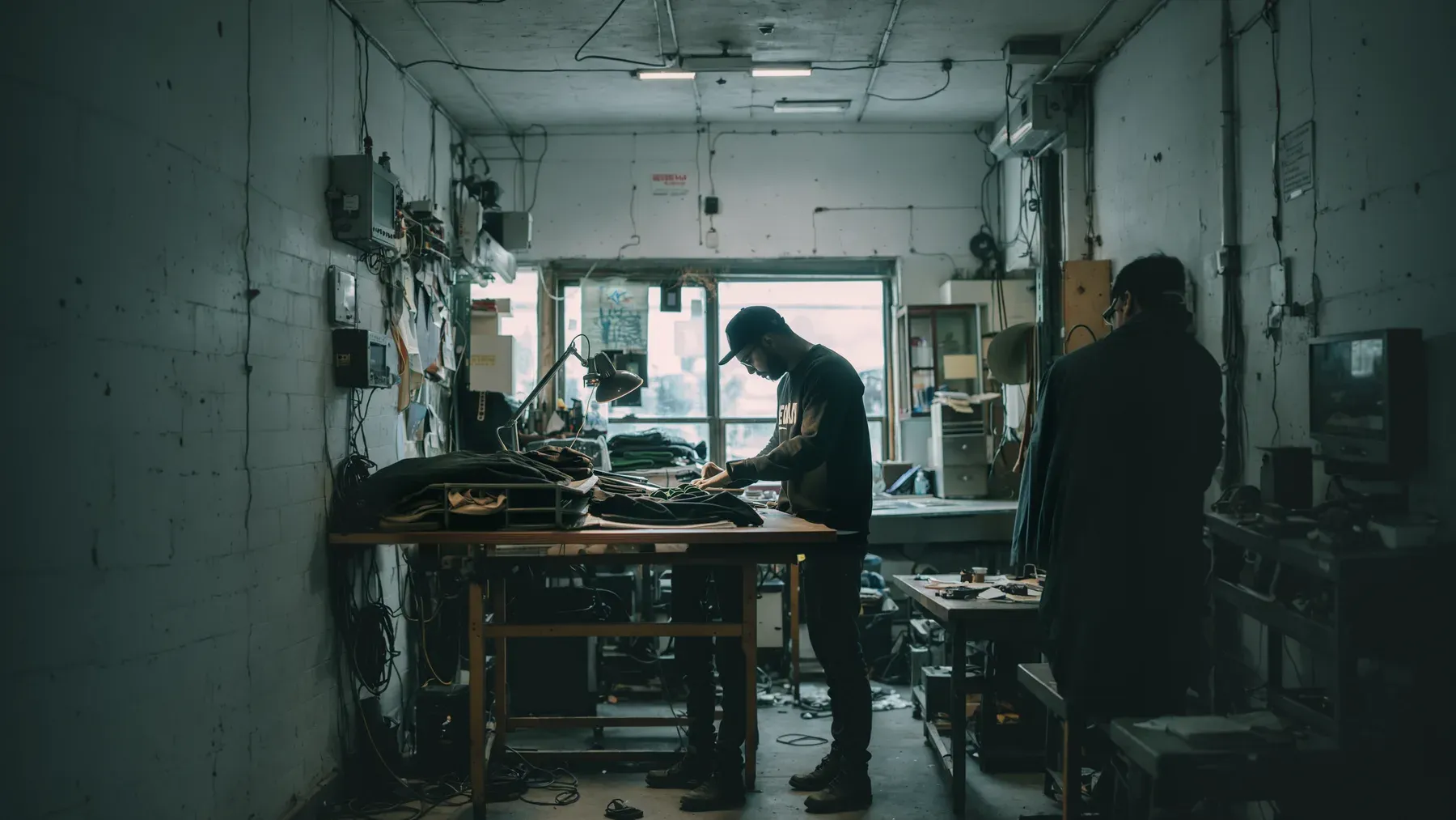 Two people working in a craft workshop, showing purpose as practiced skill, responsibility, income, and participation in a life that keeps expanding.