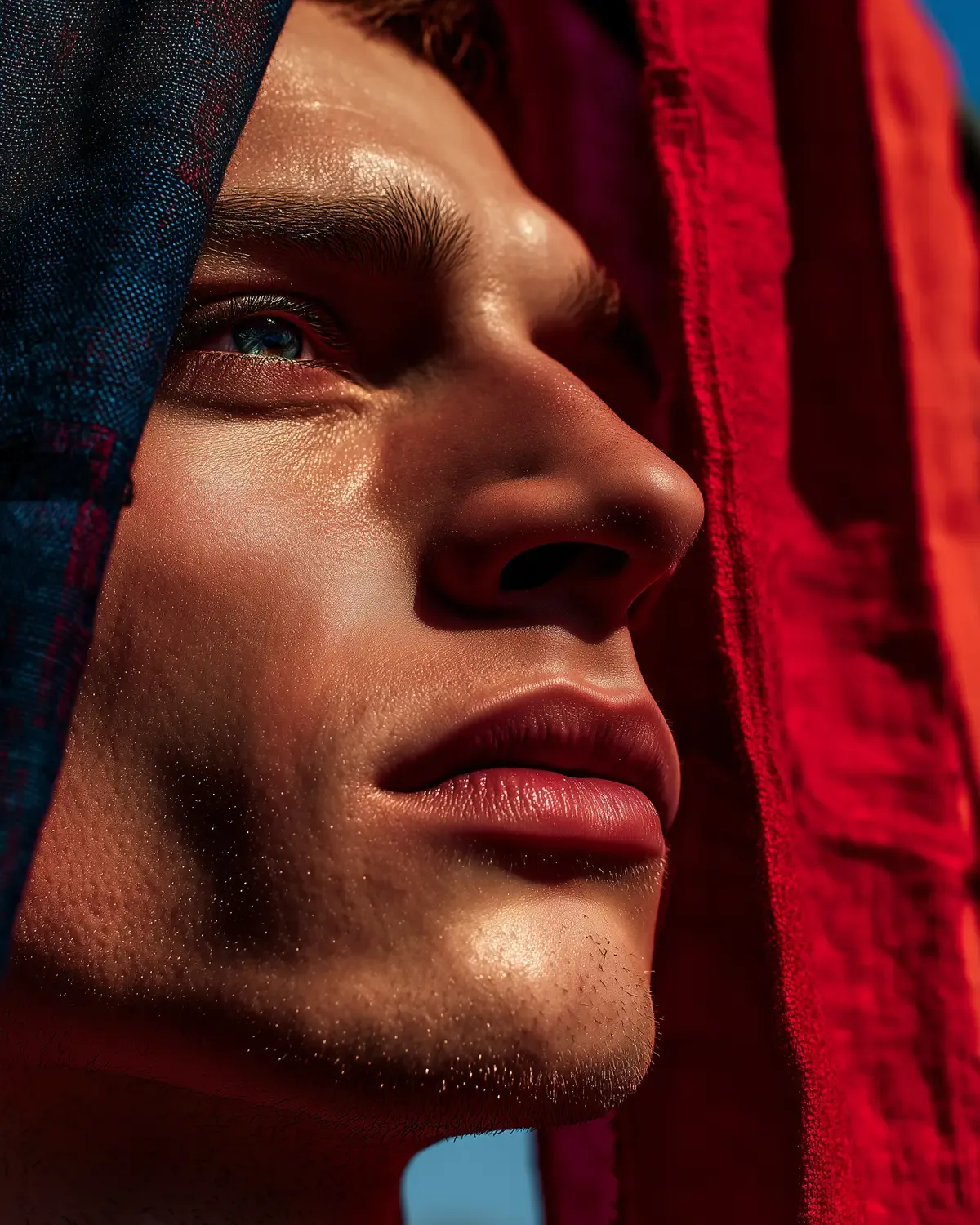 A contemplative figure looking upward through vivid light and shadow, capturing the inner recognition that must eventually become an outward choice.