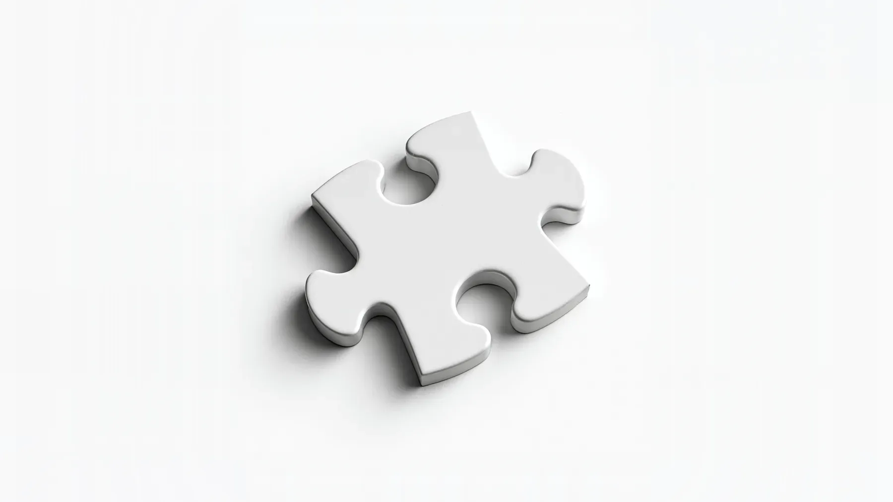 A single puzzle piece casting a clear shadow, representing the distinct capability and absence one character creates within another person's story.