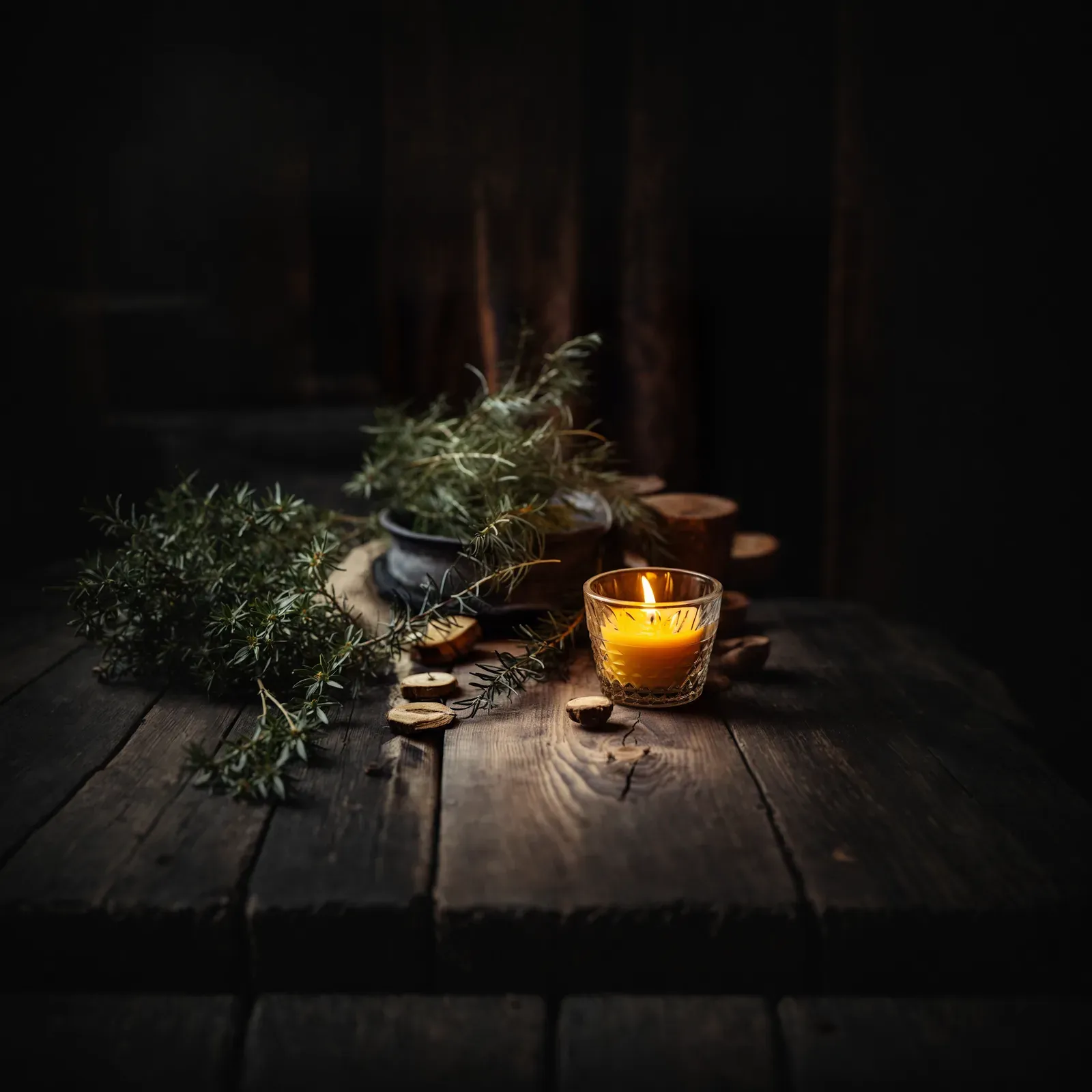 A candle still burning after the immediate ceremony, suggesting emotions that continue after a decision has been made.
