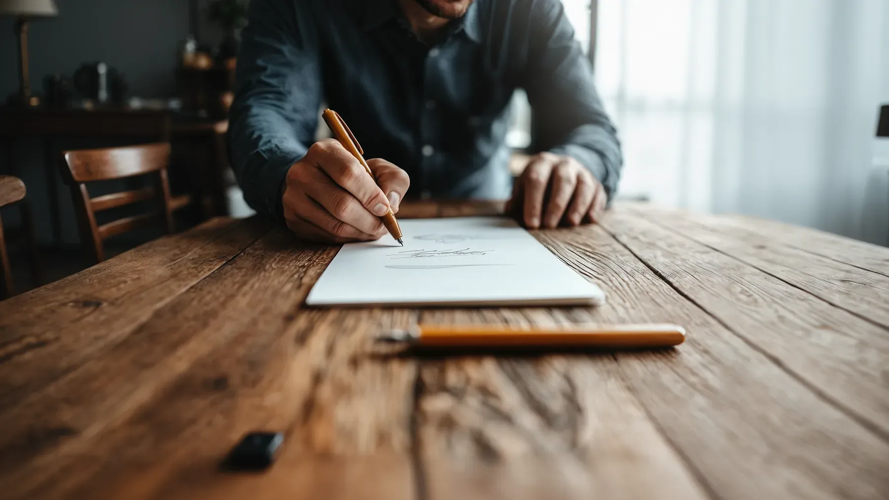 A hand writing on a document, representing the moment spoken agreement becomes a durable and actionable record.