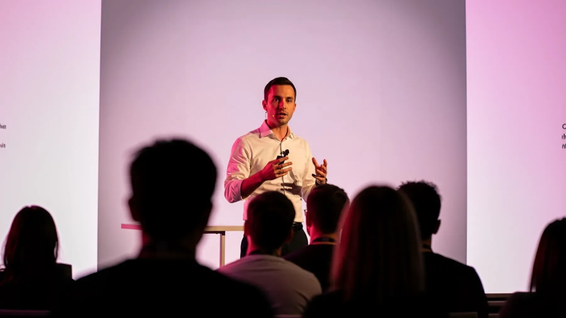 A speaker addressing an audience, showing that a public contribution matters when it changes the options before the decision makers.