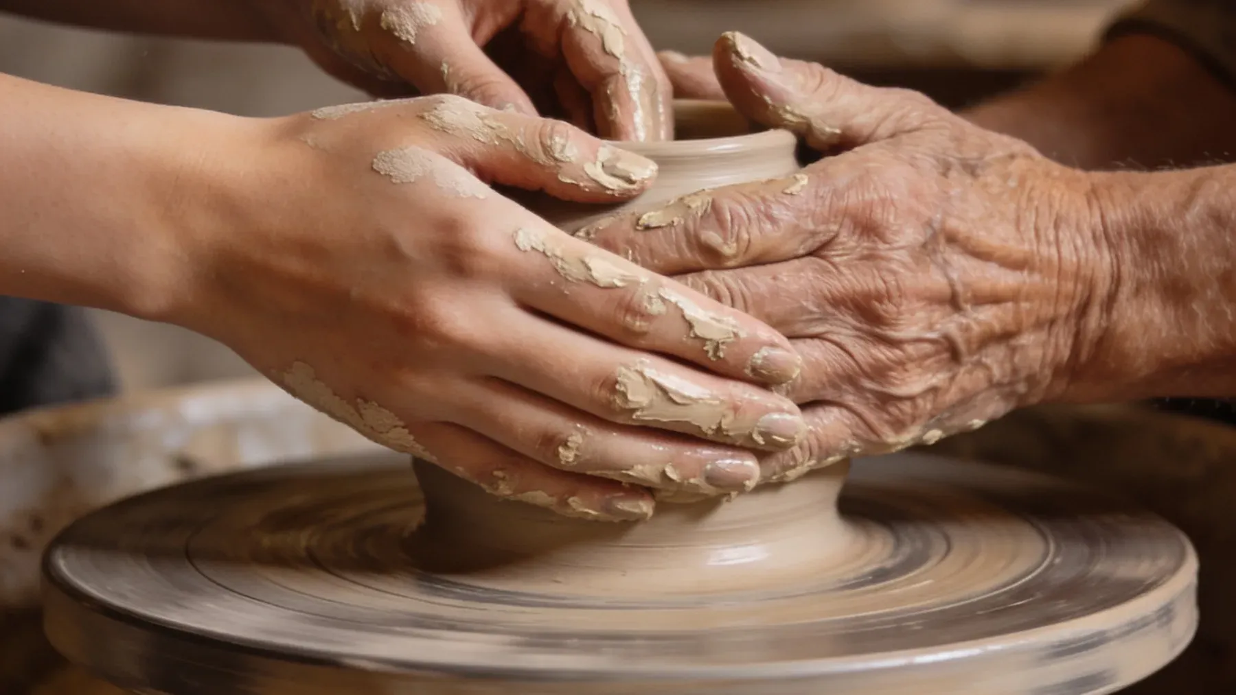 Hands shaping clay at a shared worktable, representing a climax in which craft, magical responsibility, and authority become genuinely communal.