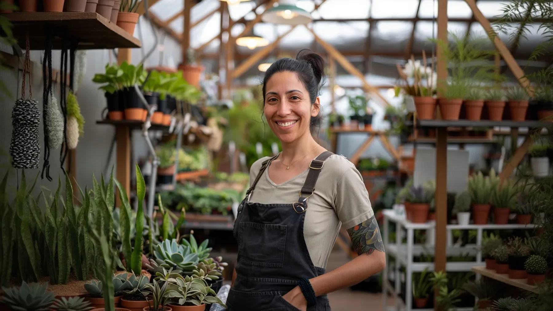 A greenhouse worker tending living plants shows how inherited work can carry a relationship beyond death.