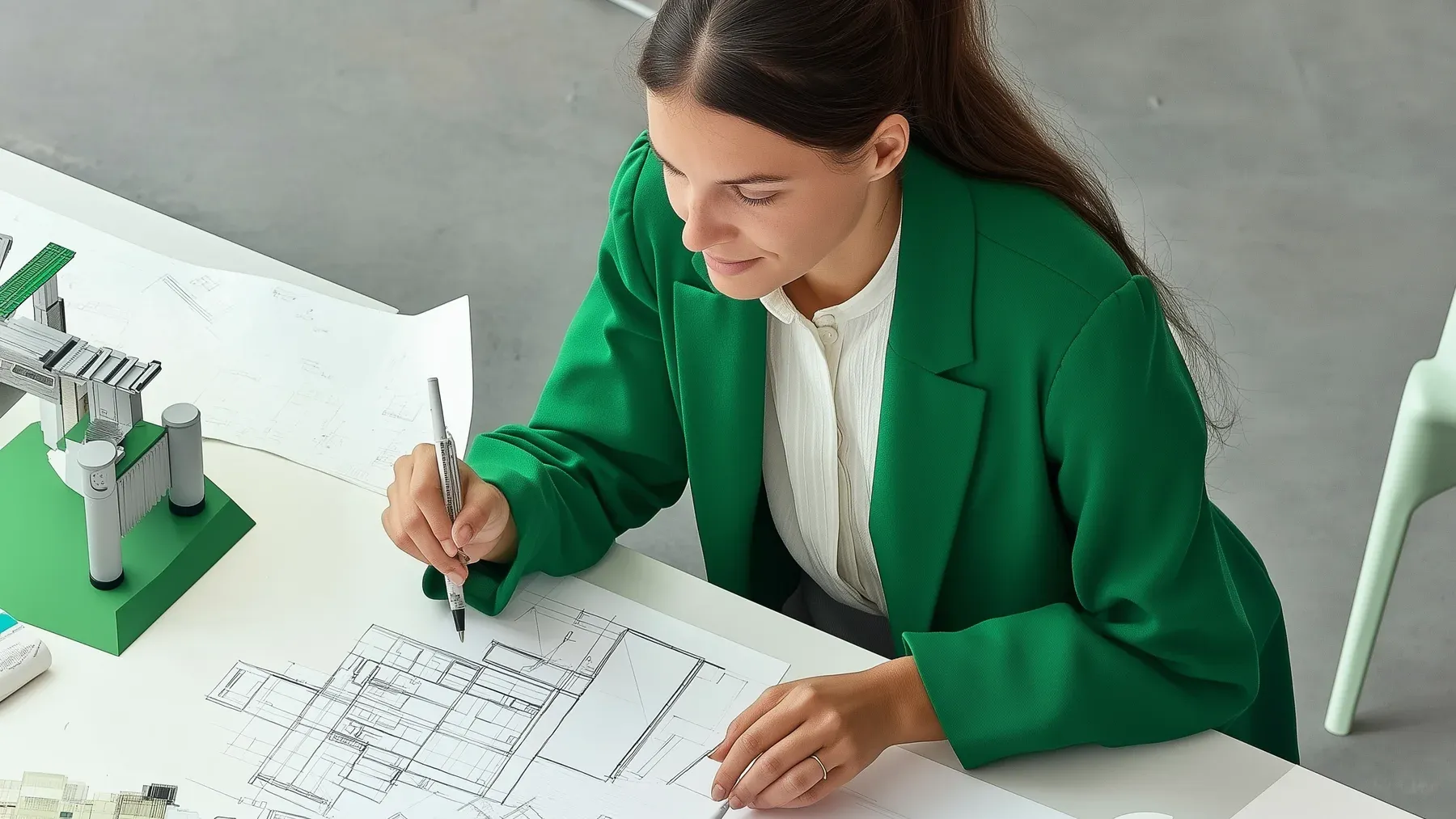 An architect reviews detailed plans at a worktable, representing the new evidence that changes what the midpoint victory means.