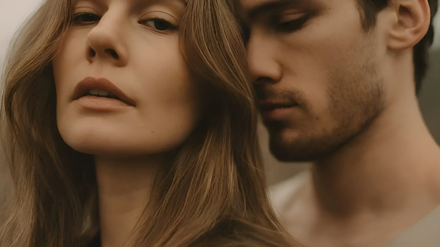 Two people leaning close in a quiet moment, capturing the attention and uncertainty that make a first kiss consequential.