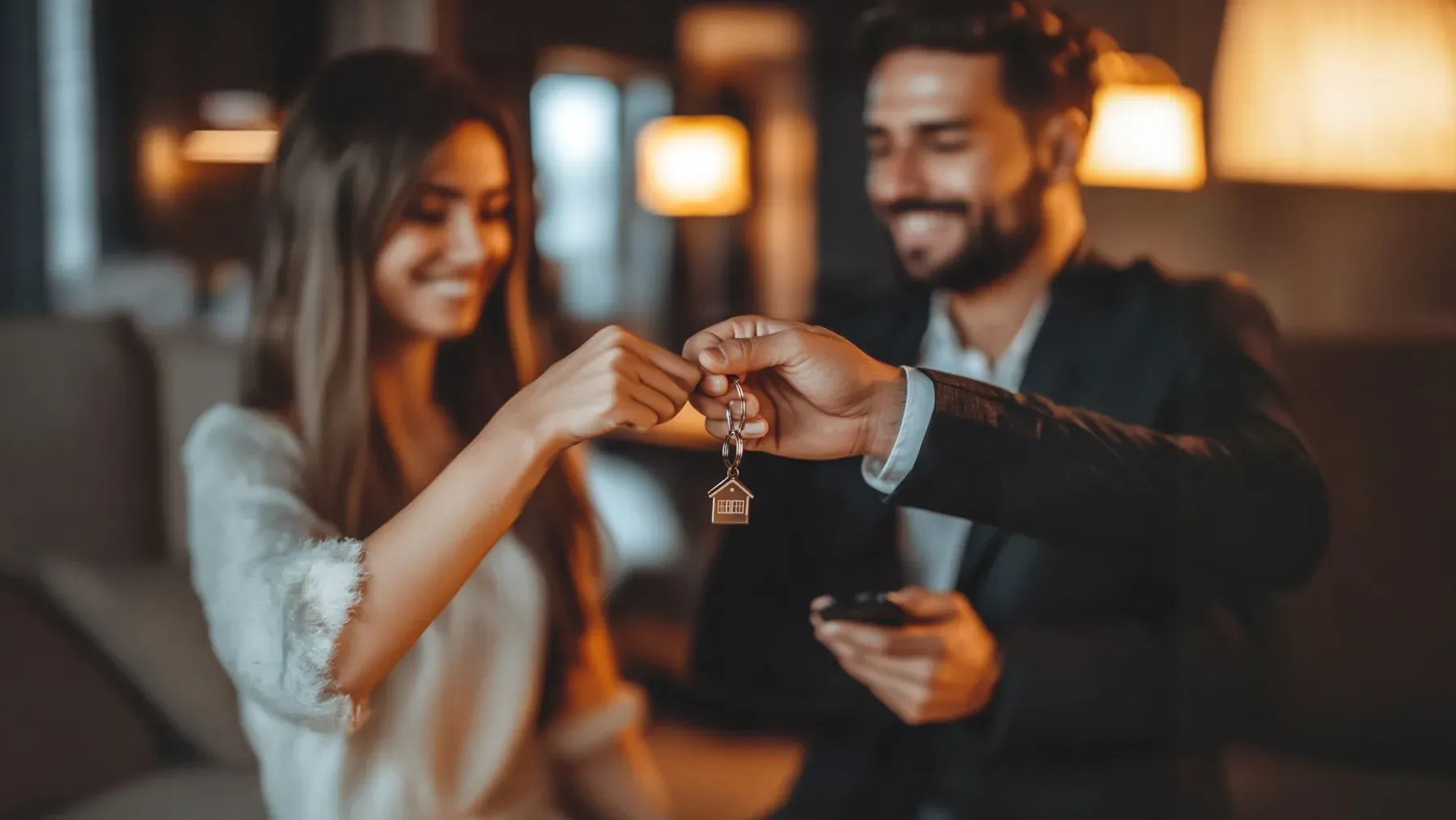 A house key passing from one hand to another, turning access to shared space into a visible and carefully defined relationship change.