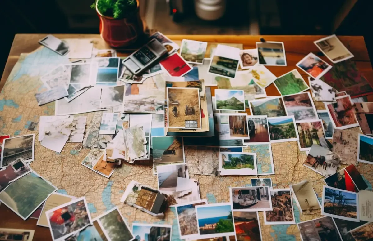 Faded memories and old letters spread across a table.