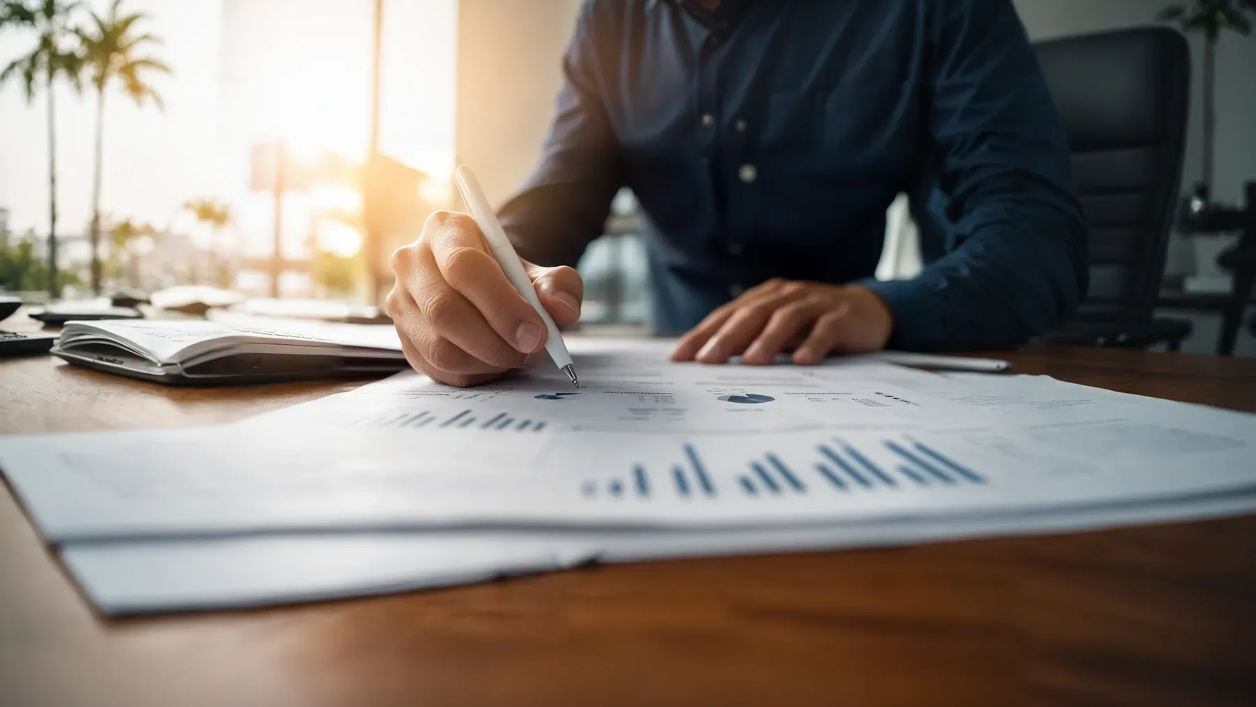 Hands reviewing financial documents, representing the slow conversion of suspicious details into a supported evidentiary chain.