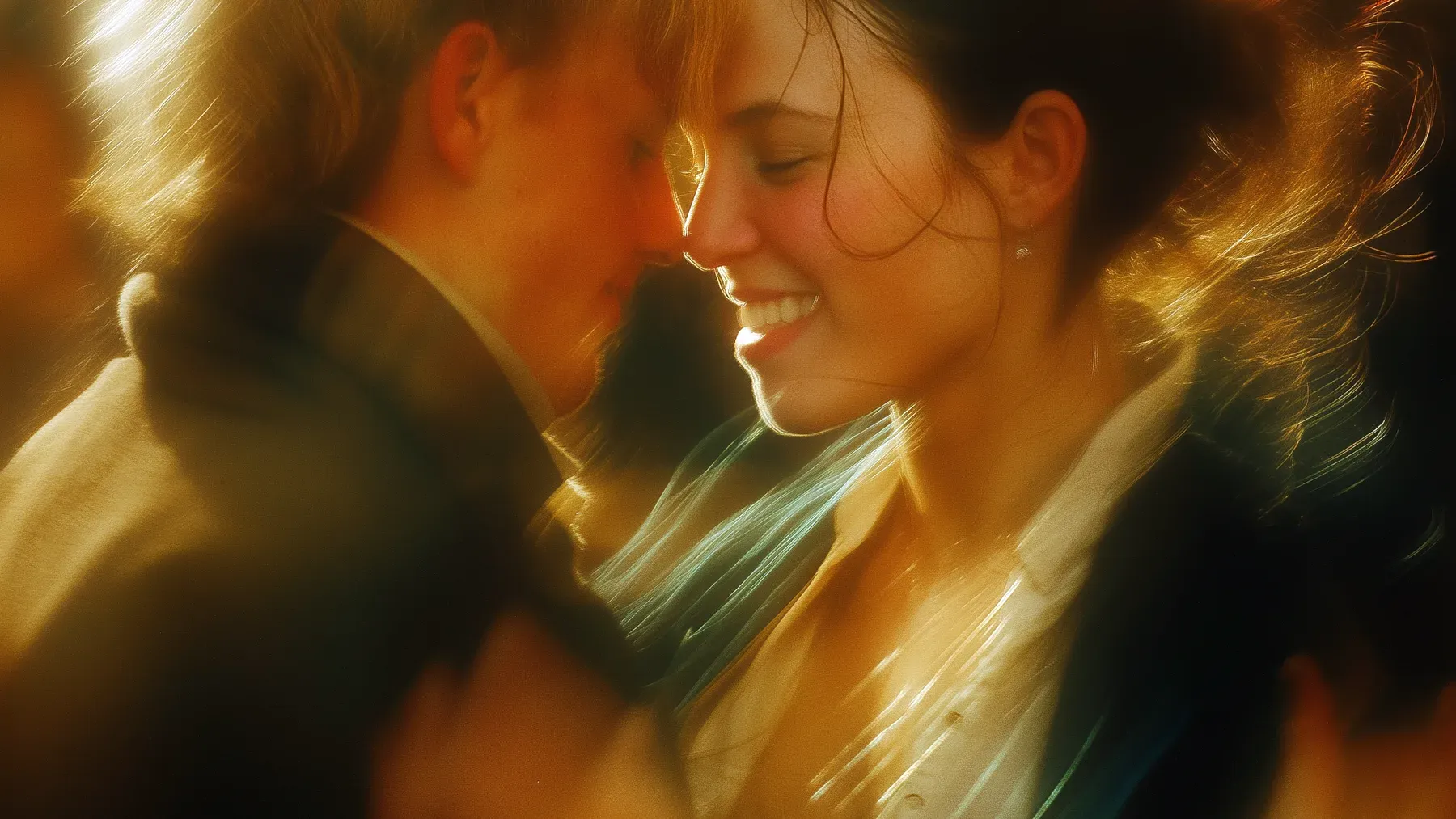 An adult couple lean together in warm light, representing intimacy that remains voluntary after practical difference has been faced.