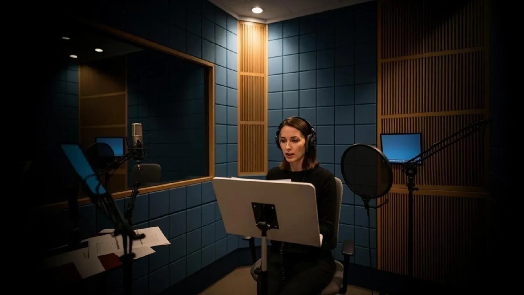 A recording session shows one storyline creating material that can travel into another character's conflict and change its next available choices.