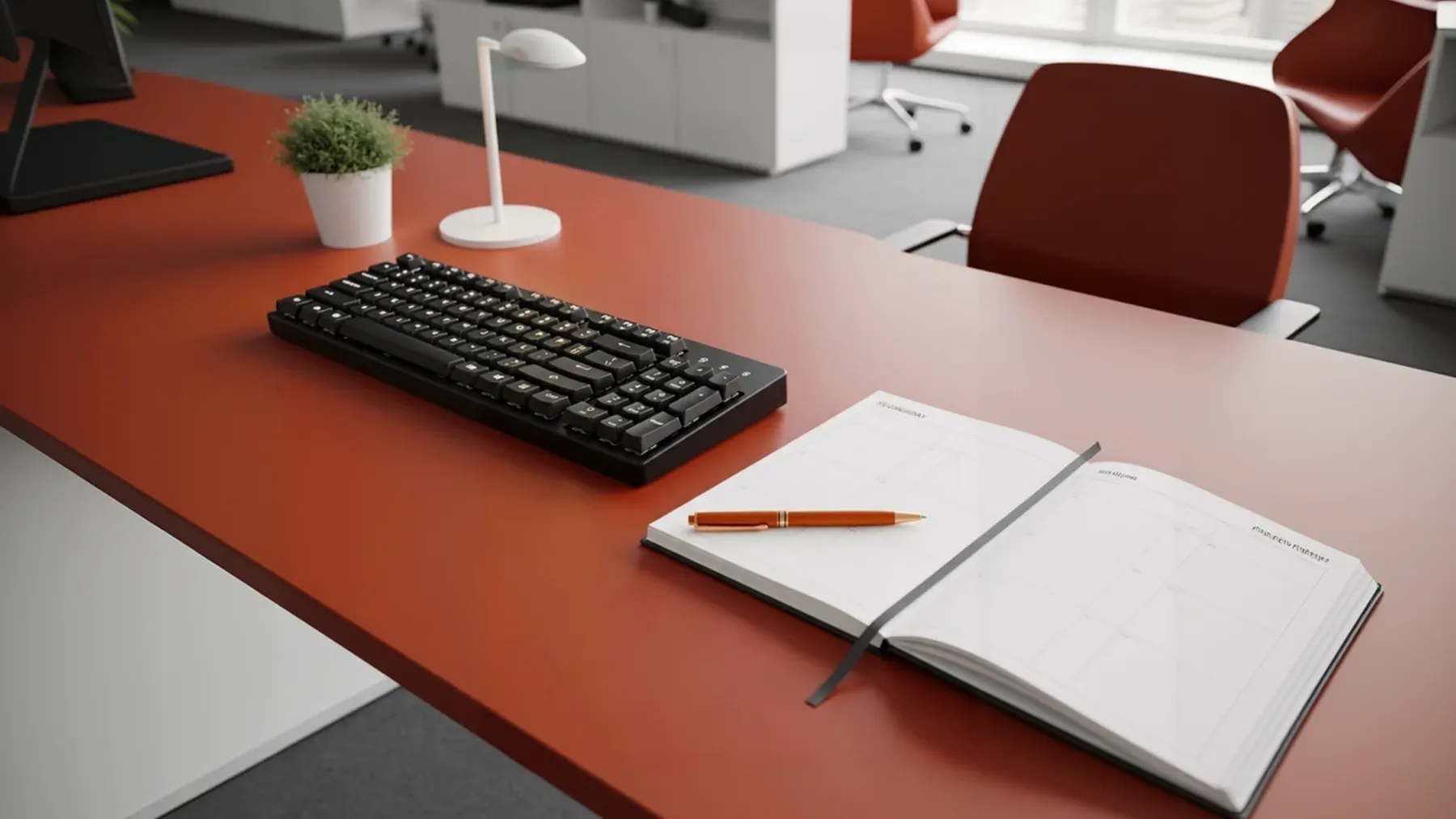 An open planner beside an office keyboard, showing the finite time that turns several reassuring promises into one impossible schedule.