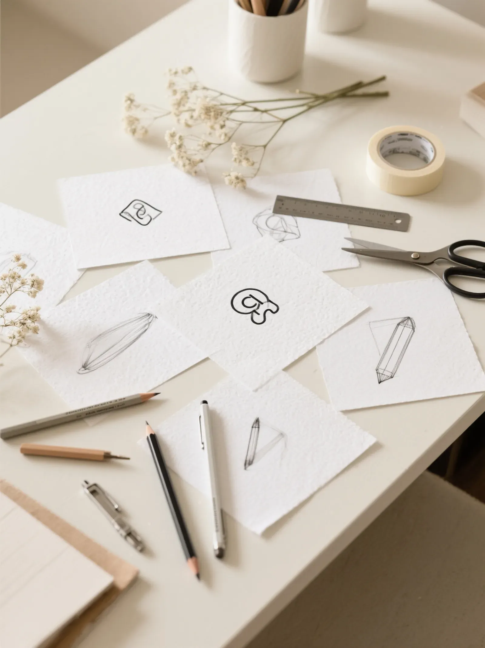 Scissors, sketches, and loose pieces on a worktable, reflecting the choice to cut, combine, or rebuild a weak scene.