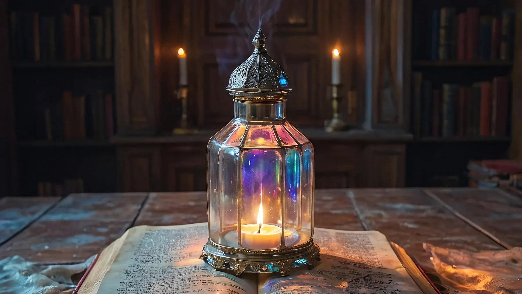 An open manuscript beneath a glowing lantern, evoking the moment when an old text gains a new meaning because present action finally supplies the context.