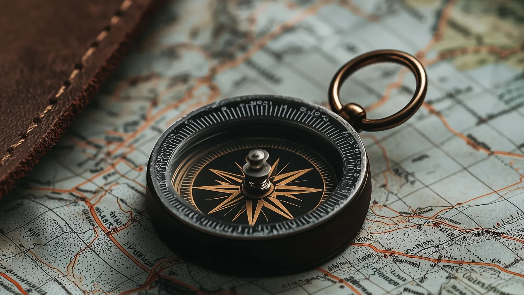 A compass rests on a paper map, connecting the hero's practical competence to choices that affect real travelers rather than to a ceremonial title.