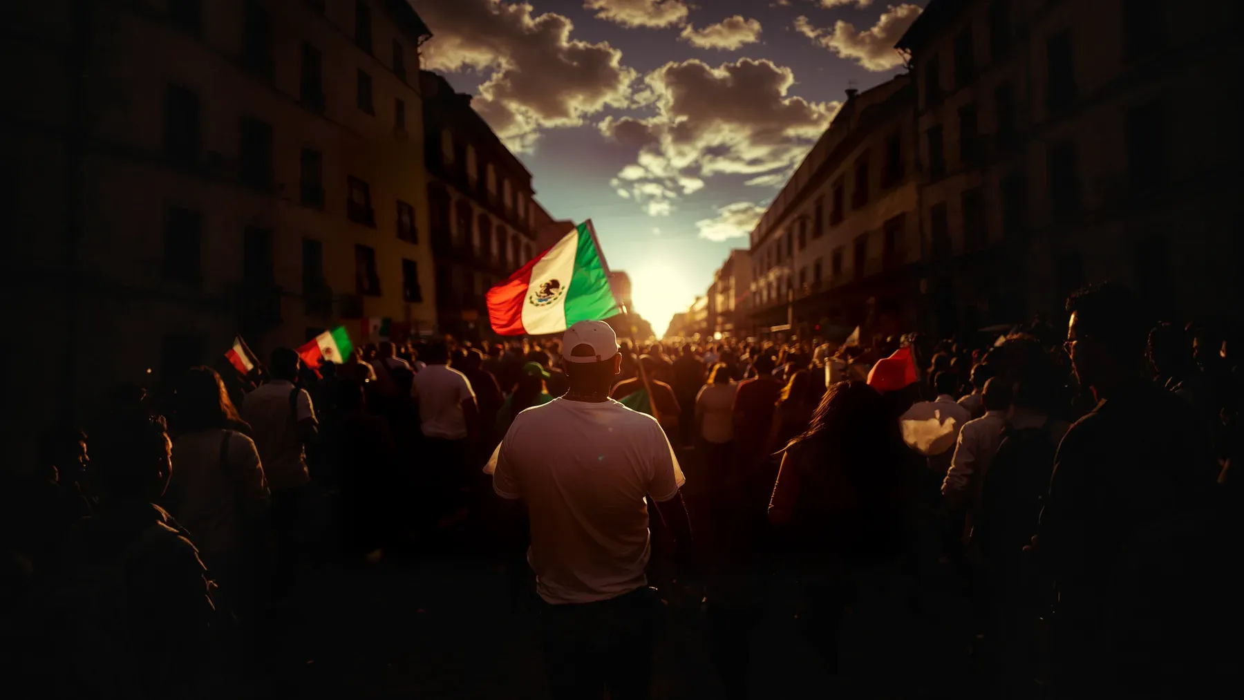 A Riot Scene Contains Several Crowds Sharing One Street