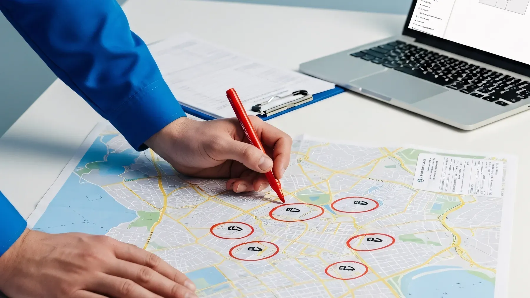 A marked route turns reflection into a specific next objective with a destination, deadline, and visible alternatives.