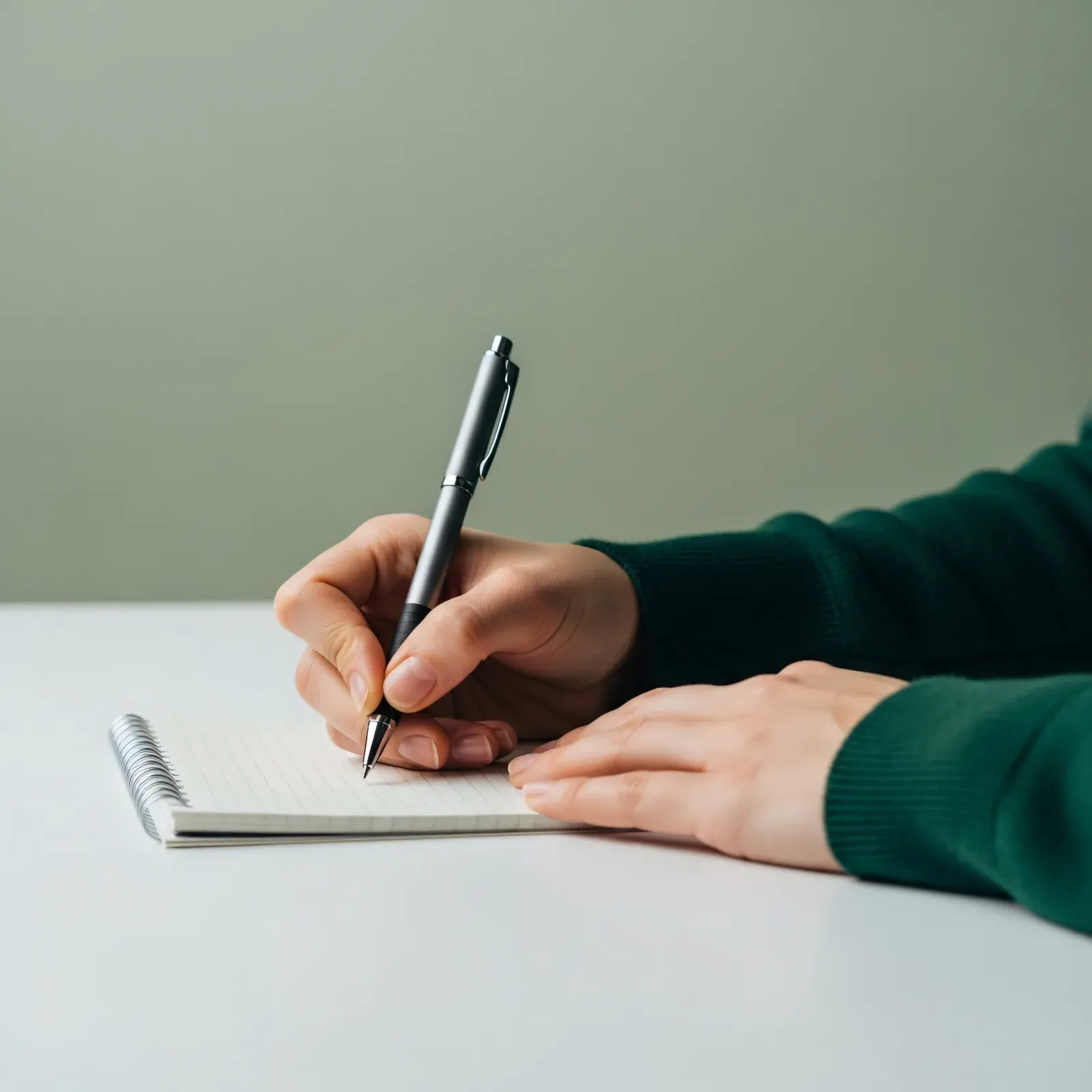 A writer testing invented names on paper, where syllables, stress, and spelling can be revised before they enter the manuscript.
