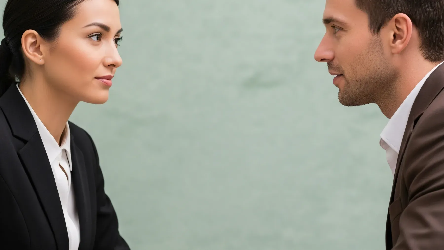 Two professionals talking across a table, establishing a repeated working relationship in which attention can gradually become personal expectation.