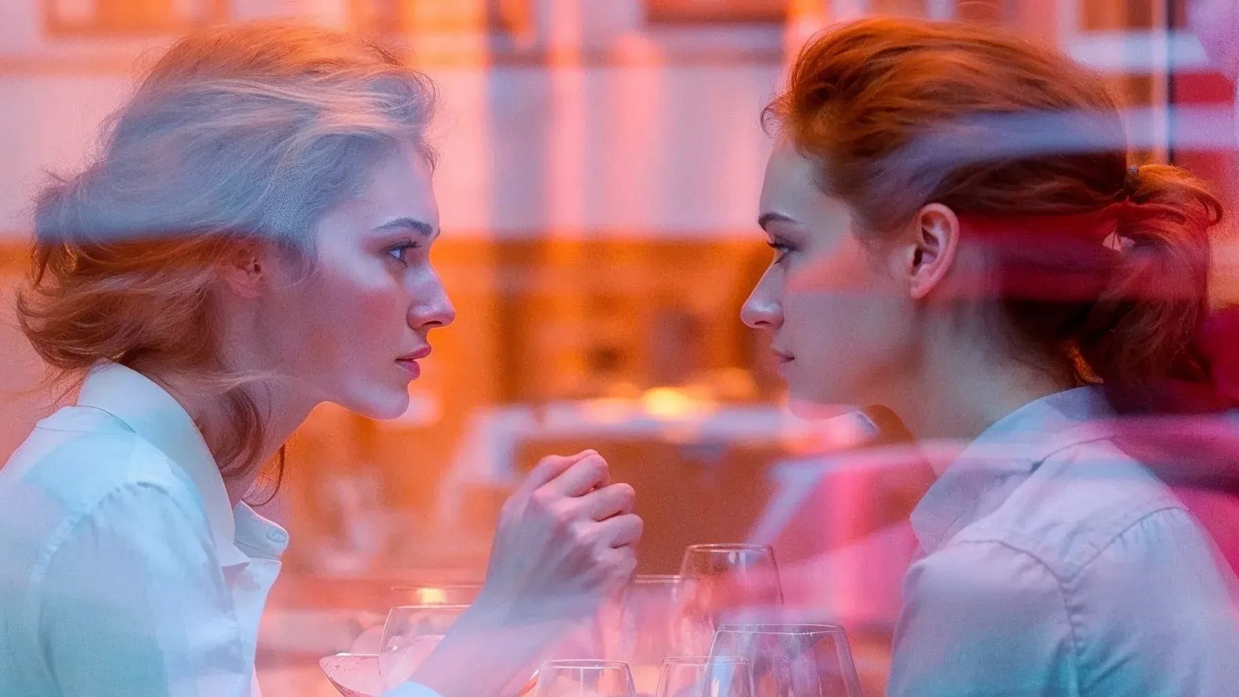 A face-to-face exchange grows tense when each reply reveals how closely the other person is listening.