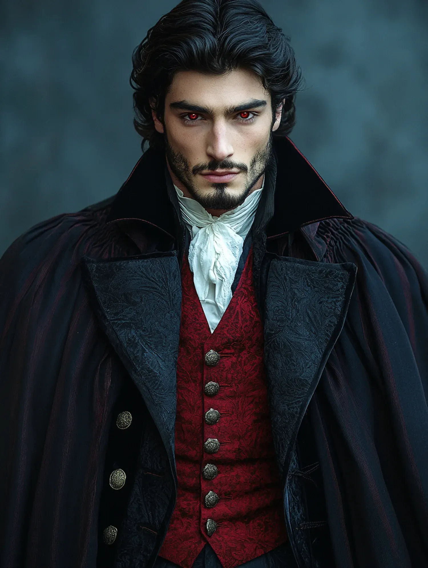 A red-eyed noble with courtly precision, showing how elegance and threat can coexist in a villain who relies on presence as much as force.