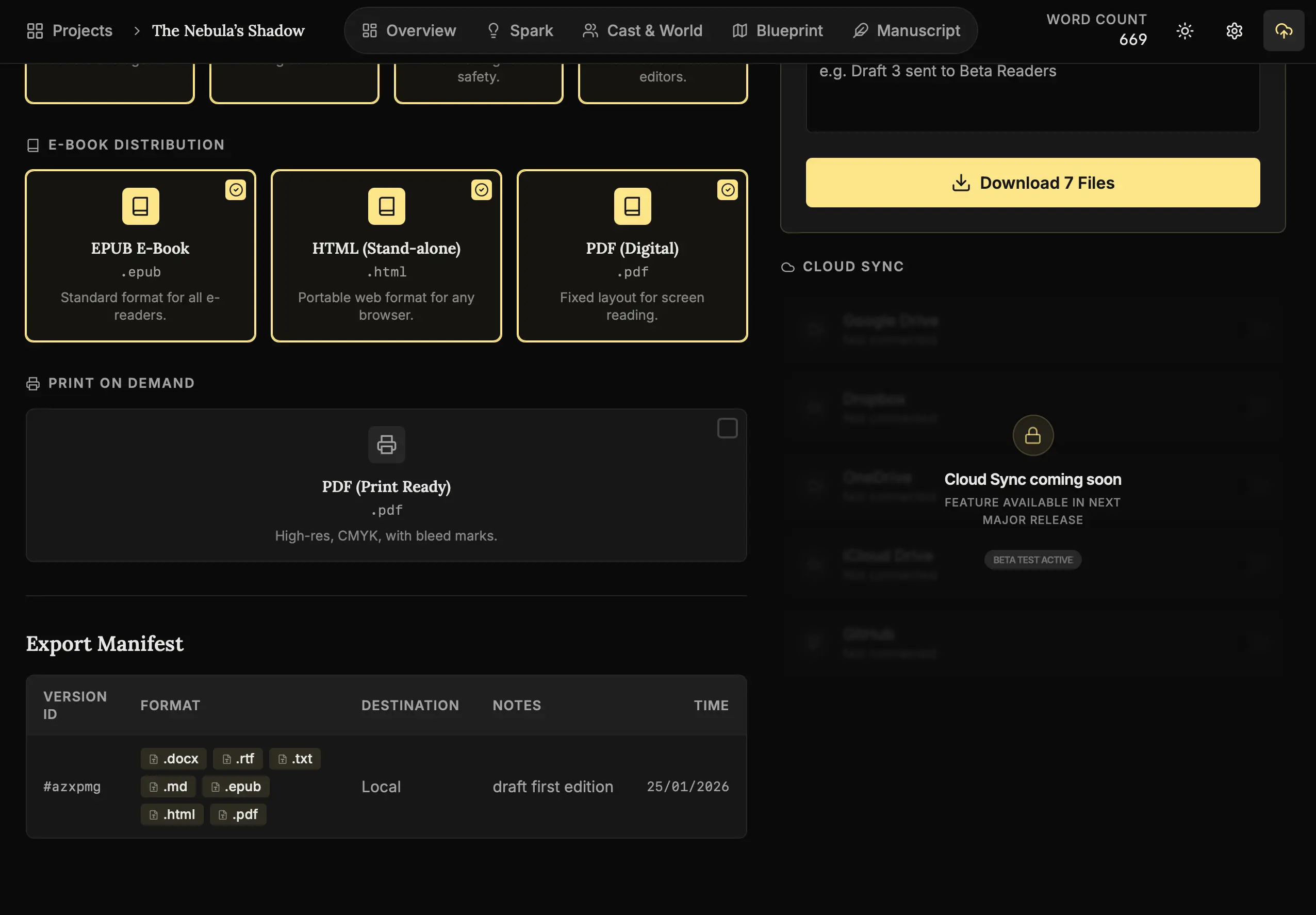 Export History and Versions