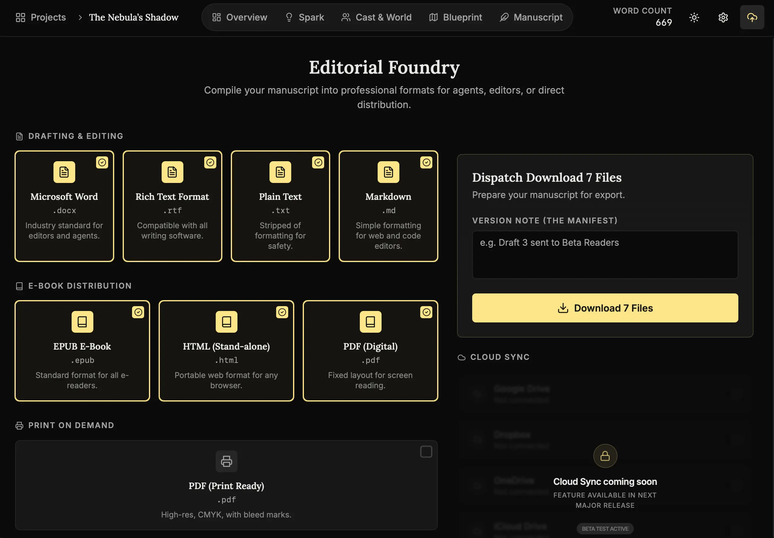 Publishing Export Interface